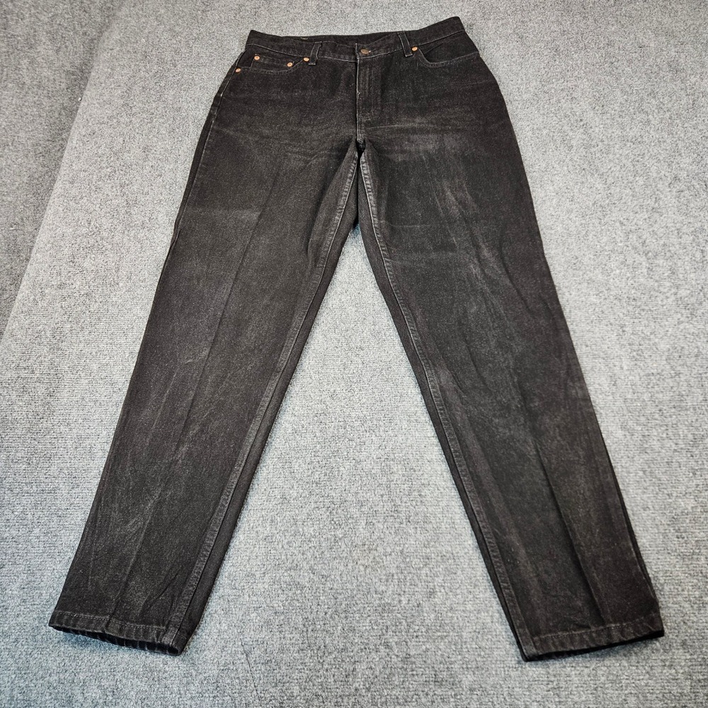 Vintage Levis 521 Tapered Fit Jeans Black High Rise Denim 16 Long Made in USA